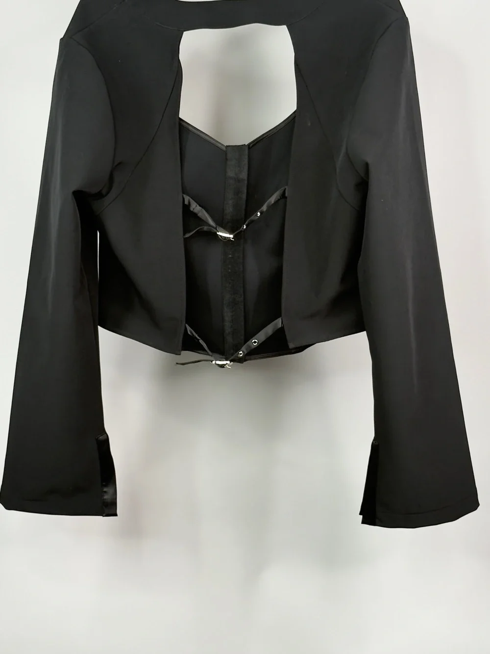 Rare to find By Anthropologie Open-Back Tuxedo Top Sz XL NWT